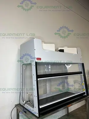 USED FLOW SCIENCES FSCQ03357 6 FT PPE SLIDING SASH VENTED BALANCE SAFETY ENCLOSURE