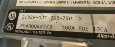 USED ALLEN-BRADLEY 2192F-DJC-26R-79U
