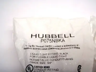 New | in-Stock HUBBELL 3/4" NON-METALLIC LIQUID TIGHT CONDUIT FITTING Electrical Fittings | Maverick Industrial Sales #1120078