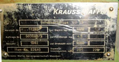 Krauss-Maffei SZ 22 2-stage pusher centrifuge, 316SS.