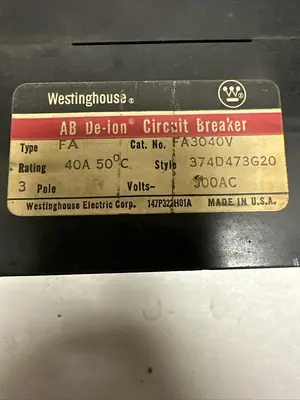 Used WESTINGHOUSE FA3040V Miscellaneous Equipment (Electrical & Power) Ohio US | Surplus Asset Holdings #1240161