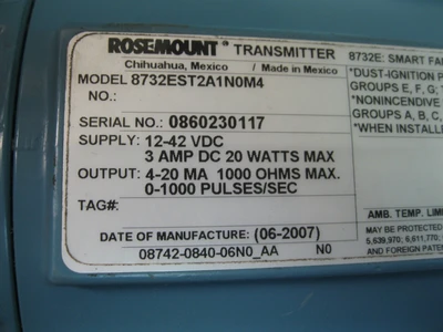 USED Rosemount 8705FSA005C1W0N0B3