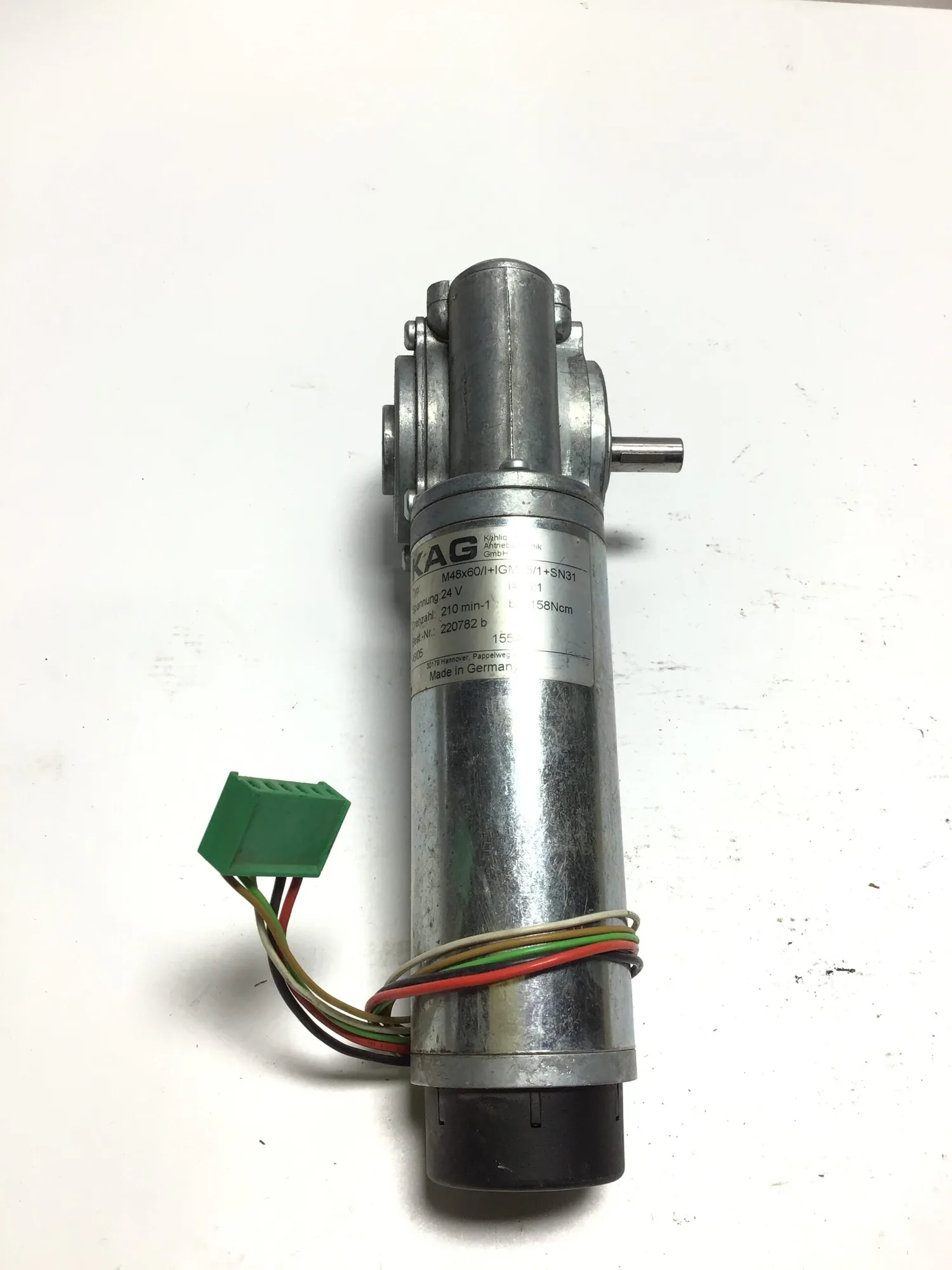 KAG M48x60/I+IGM15/1+SN31 Gear Motor Ratio 15:1