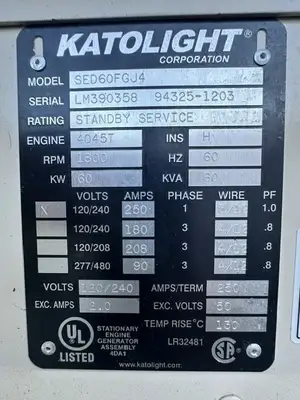 Used JOHN DEERE 60 KW Generators Nebraska US | Trustworthy Equipment #1403620
