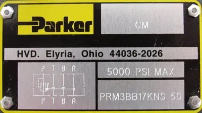 NEW PARKER PRM3BB17KNS-50 PRESSURE REDUCING VALVE