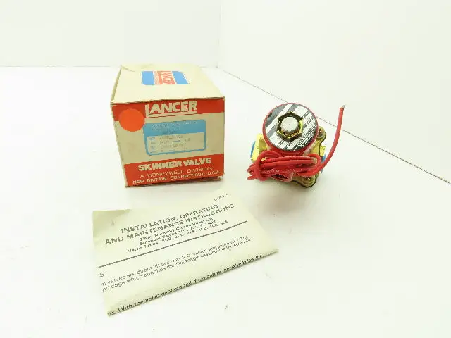 Lancer 2LD2LB3102 2-Way Skinner Hot Water Valve 3/8"NTP N.C. 0-100 psi 120v