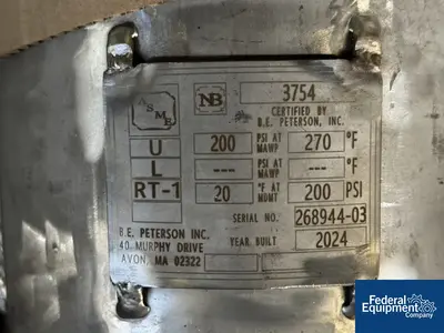 USED B E Peterson, Inc. 4" x 60" BE Peterson Distillation Column Reboiler Unit, 316 S/S, 200#