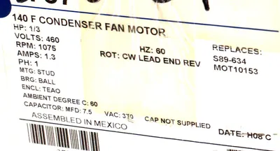 NEW EMERSON 3737 140 F CONDENSER FAN MOTOR
