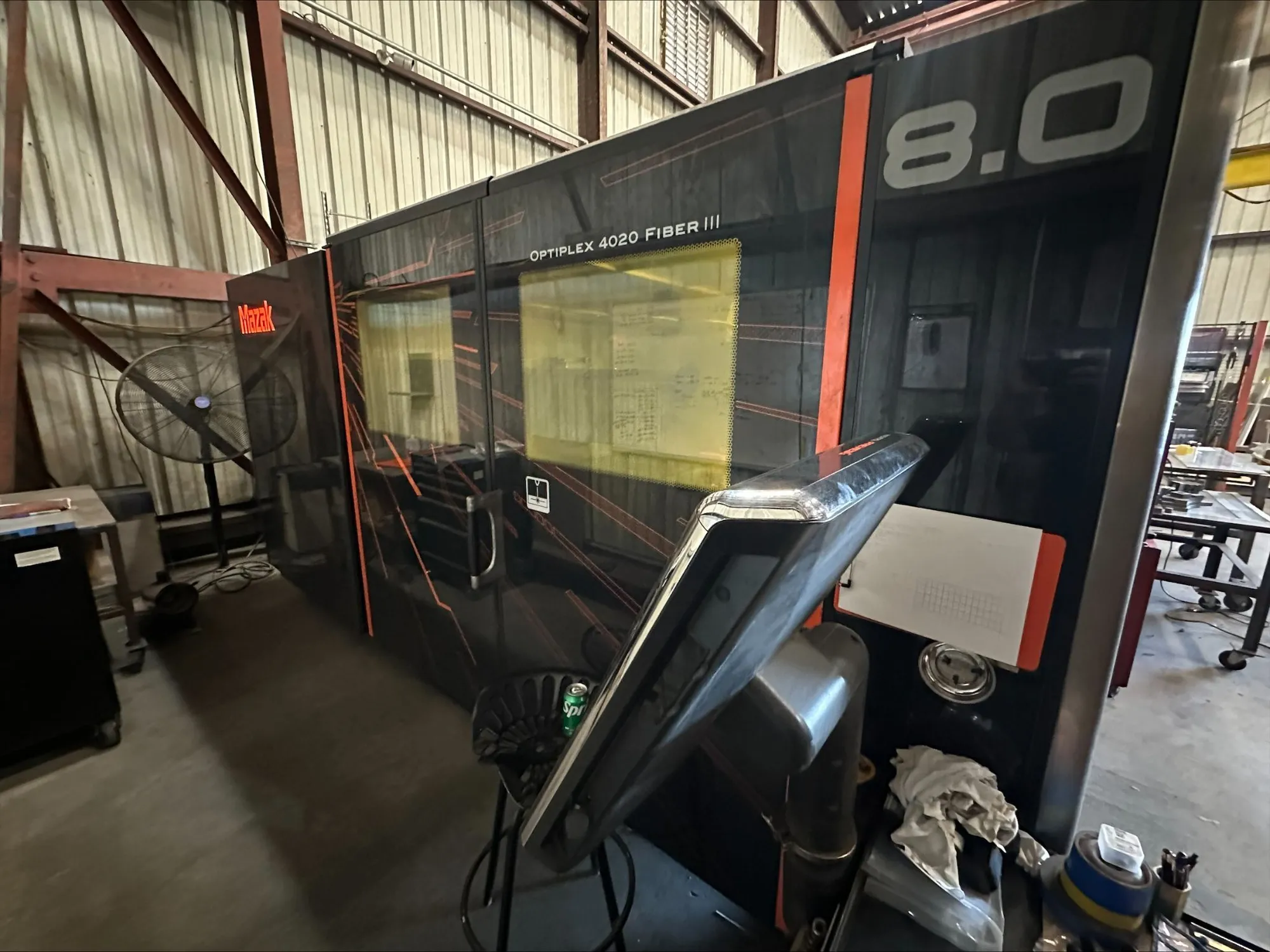 8,000 Watts 6' x 12' Mazak Optiplex 4020 Fiber III Fiber Laser, 2019