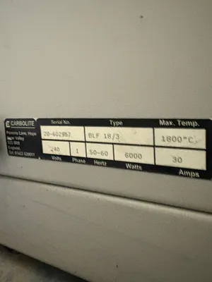 Used CARBOLITE BLF 18/3 Chamber Furnaces South Carolina US | ESS Industrial Equipment Sales #1763282