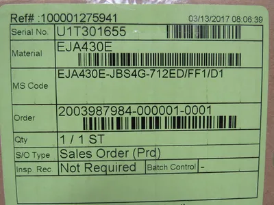 NEW YOKOGAWA EJA430E PRESSURE TRANSMITTER EJA430E-JBS4G-712ED/FF1/D1
