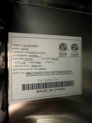72-0403 Atosa MKC23 23” Self Contained Keg Cooler