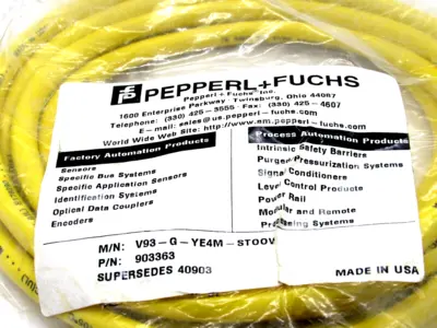 NEW PEPPERL+FUCHS V93-G-YE4M-STOOW CORDSET V93GYE4MSTOOW