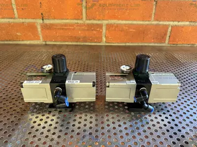 Used SMC EVBA1110-F02  PNEUMATIC BOOSTER REGULATOR / BOOSTER CYLINDER  0.1-1.0 MPA Regulators California US | Equipment Lab #1326926