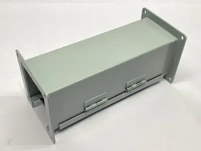 USED HOFFMAN NVENT HINGED COVER WIREWAY SECTION 4" X 4" GRAY STEEL