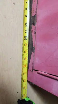 Red Metal Storage Cabinet with Shelving 22.5" tall