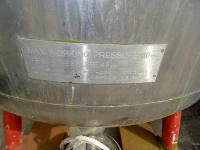 820 L S/S Pressure Vessel Portable