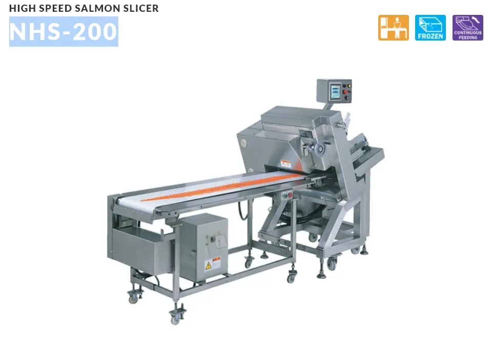 Nantsune Model NHS-200 Industrial Diagonal Fish and Meat Multi-Slicer