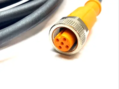 USED IFM M12 SENSOR CABLE 5-PIN FEMALE SHIELDED EVC5455 5M
