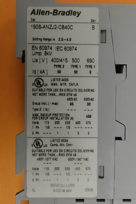 USED Allen-Bradley 140M-C2E-B40 SER B WITH 100-C09Z*10