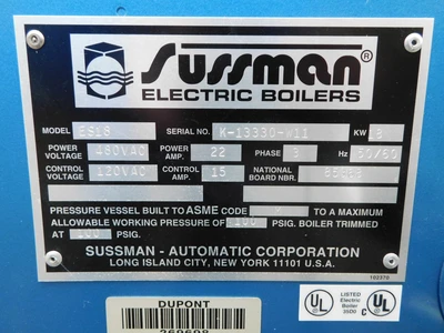 USED SUSSMAN ELECTRIC  BOILER ES-18