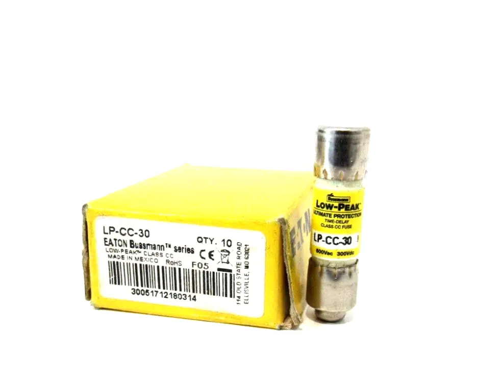 BOX OF 10 NEW BUSSMANN LP-CC-30 FUSES LPCC30