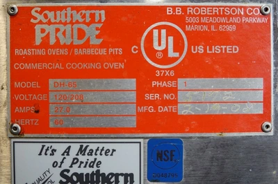 SOUTHERN PRIDE ELECTRIC COMMERCIAL STATIONARY SMOKER MODEL DH-65