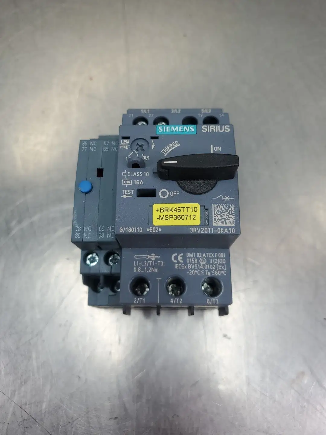 USED Siemens Sirius 3RV2011-0KA10 Circuit Breaker w/3RV2921-1M Module