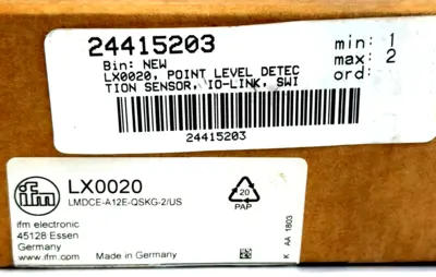 NEW IFM EFECTOR LMDCE-A12E-QSKG-2/US-LX0020 LEVEL SENSOR LMDCEA12EQSKG2USLX0020