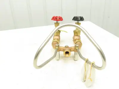 Strahman M-159 Water Mixing Station Bronze Hot/Cold Globe Valves Stainless Loop