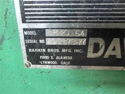 Used DAVIS & WELLS DB20-64 Woodworking Band Saws California US | MachineryMax #1319630