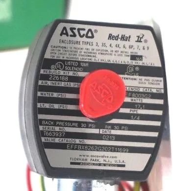NEW ASCO EFFBX8262G202T11699 SOLENOID VALVE