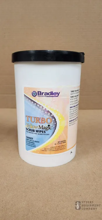 BRADLEY TURBO YELLOW MAGIC INK SCRUB WIPES | Styers Equipment Company