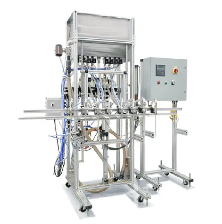 Used EQUIPMENT EXPRESS 8 HEAD Overflow Pressure Gravity Liquid Fillers California US | Star Industries #1254365