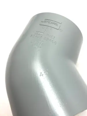 New | in-Stock Spears Elbow Slip Socket Fitting 5", 45-Degree Painted Gray SCH40 Plumbing Equipment Michigan US | Maverick Industrial Sales #1397477