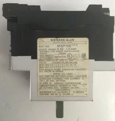 Used Siemens MSP10E Starters Indiana US | J&J Industrial Supply #515359