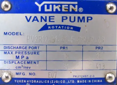 NEW YUKEN PV2R12-31-41-F-REAR-43 HYDRAULIC VANE PUMP PV2R123141FREAR43