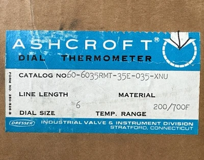 NEW Ashcroft 60-6035RMT-35E-035-XNU