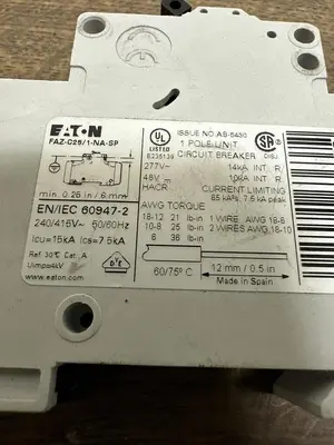 Used EATON FAZ-C25/1-NA Miscellaneous Equipment (Electrical & Power) | Surplus Asset Holdings #1194124