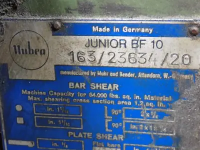 USED MUBEA JUNIOR BF 10