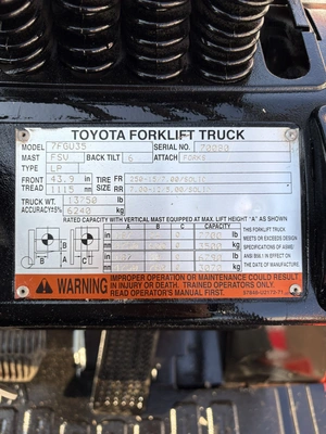 Used 2012 TOYOTA 7FGU35 Misc Forklifts Wisconsin US | Forklifttrader.com #1335905