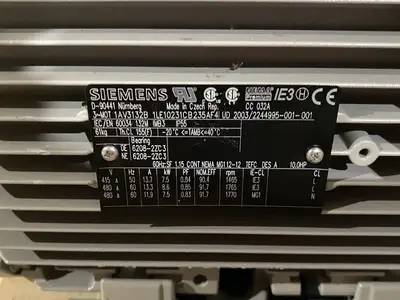 USED SIEMENS EAGLE LINE SIMOTICS NEMA PREMIUM EFF. MOTOR