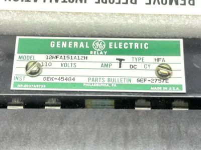 12HFA151A12H | General Electric  Auxiliary Relay Type HFA 110V GEK-45484 - New Other