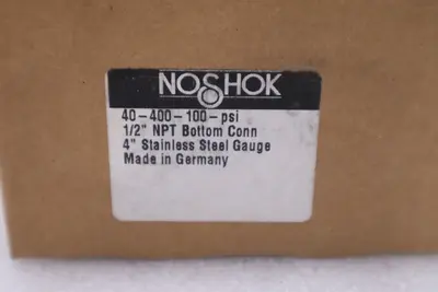 NEW OPEN BOX 4" NOSHOK 40-400-100-psi Pressure Gauge 1/2" Bottom Connection H804
