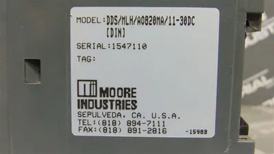 Moore Industries DDS/MLH/A0820MA/11-30DC IO Express Module Used