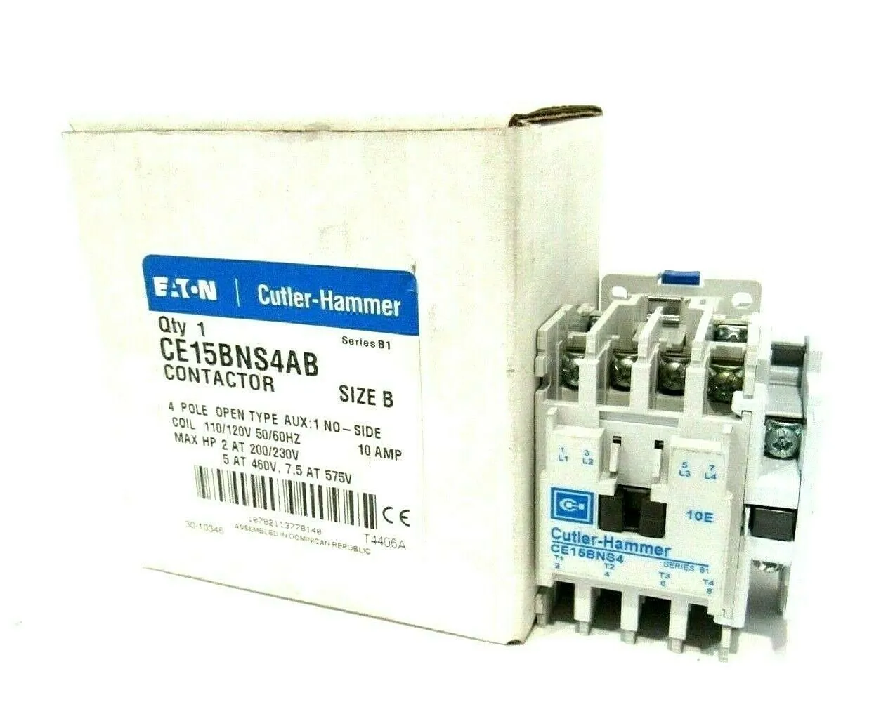 NEW EATON CUTLER HAMMER CE15BNS4AB CONTACTOR SER.B1 SIZE B 4 POLE