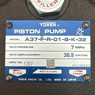 NEW Yuken A37-L-R-01-B-K-32