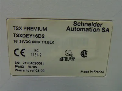 Schneider TSXDEY16D2 Premium Input Module PV:03 RL:05 Used