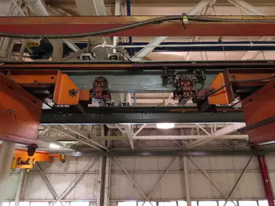 Cleveland Tramrail P&H 11 Ton Double Girder Underhung Bridge Crane 34' 10" Span