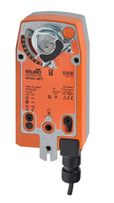 Belimo NFX24-MFT Damper Actuator, 90 in-lb 10 Nm, Spring Return, 2...10 V [New]